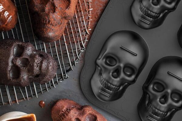 Skull Cake Pan Silicone Mold, Pirate Baking Pan For Baking, For Halloween, Birthday Party