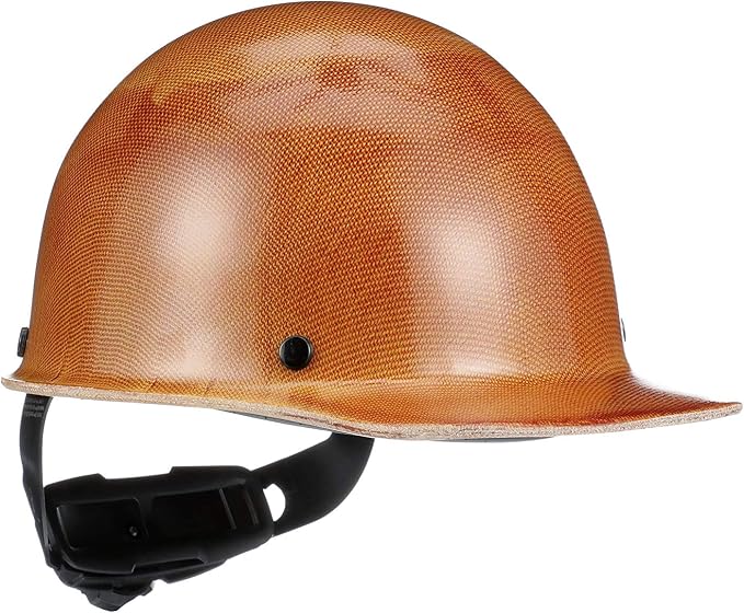MSA Skullgard Cap Style Safety Hard Hat with Suspension – Non-Slotted Cap, Made of Phenolic Resin, Radiant Heat Loads up to 350F | Fas-Trac III Ratchet Suspension