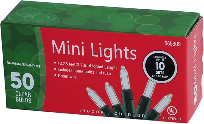 50-Count Clear Christmas Light Set - string light