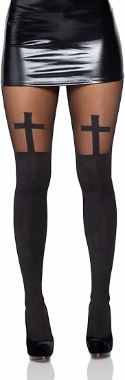 Leg Avenue Women's Alt Fashion Patterned Tights for Women - skull leggings