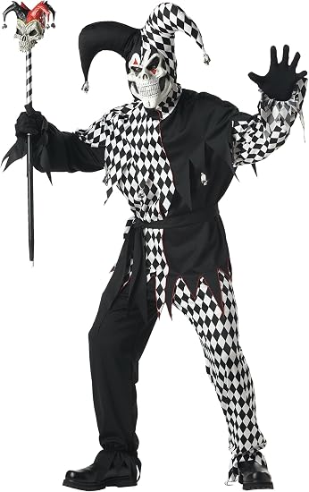 California Costumes Adult Dark Jester Costume - sugar skull costume