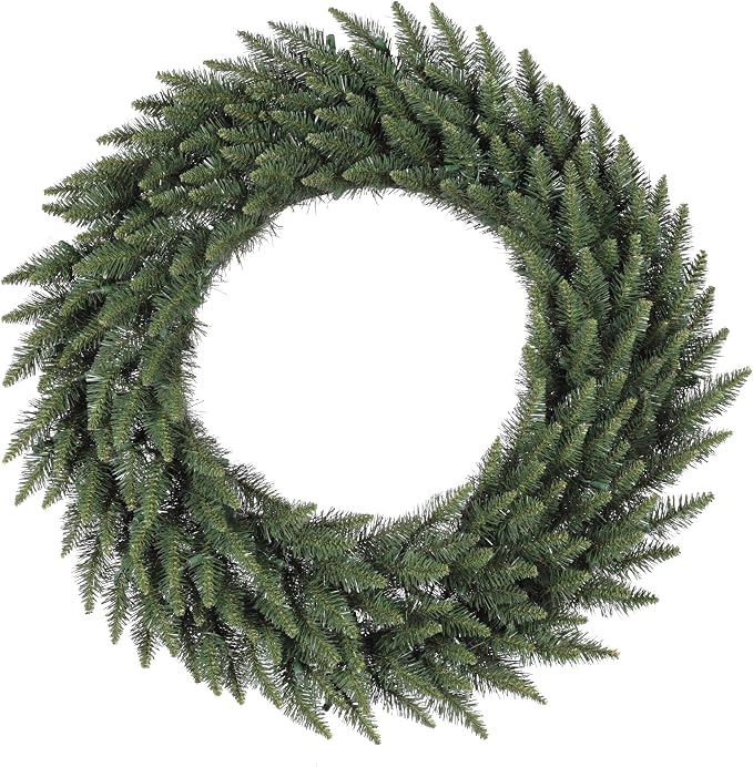 Vickerman 72" Camdon Fir Artificial Christmas Wreath - Unlit - for Door or Mantle - Green PVC Tips - Lush and Full Wreath - Comes in 4 Sections - Christmas Wreath - skull wreath
