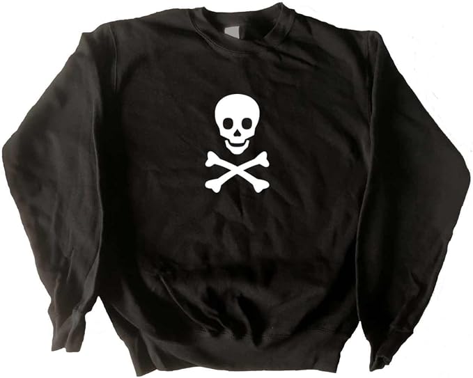 Skull and Crossbones Pirate 2 Black Sweatshirt - skull sweatshirts