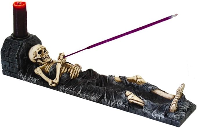 Pacific Giftware 8277 Skeleton Candle Holder & Incense Burner - skull incense burner