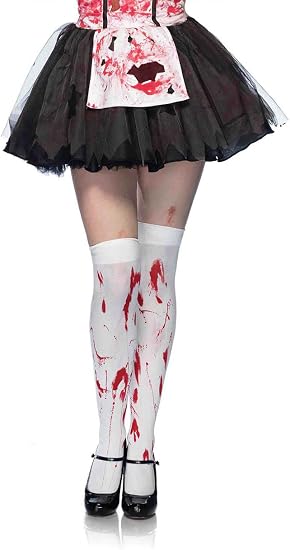 Leg Avenue Women's Over the Knee Halloween Socks - sugar skull costume