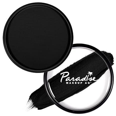 Mehron Makeup Paradise AQ - BLACK, Water-Activated Face & Body Paint - sugar skull makeup