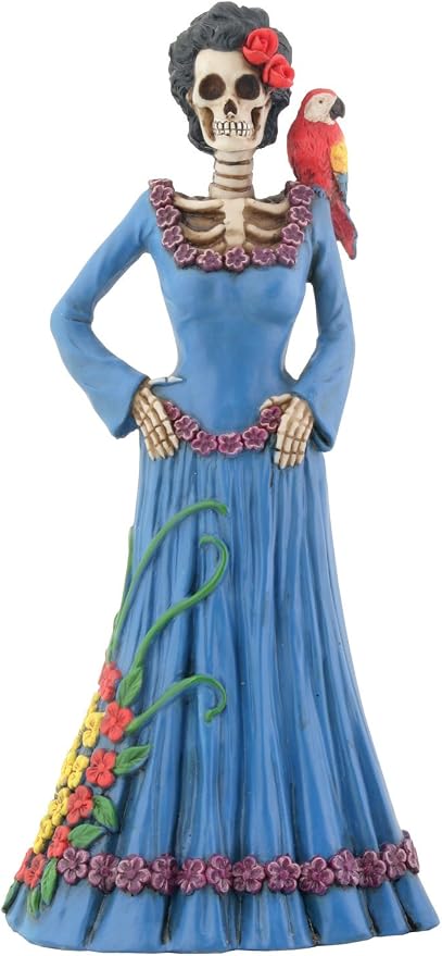 Day of The Dead Dod Blue Lady Figurine - skull figurine