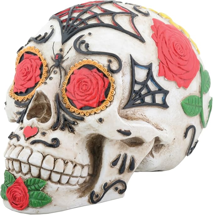 YTC Day of The Dead DOD Tattoo Sugar Skull Head Display Decoration - skull painting