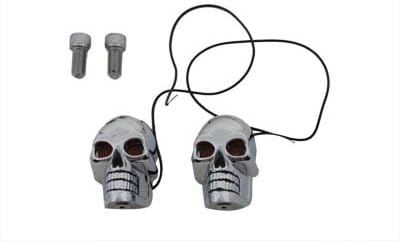 V-Twin 33-2146 2" Chrome Skull Marker Lamp - skull lamp