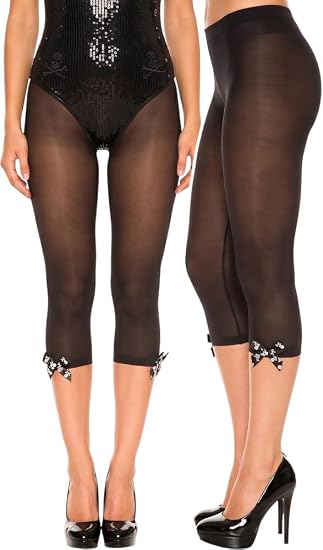 ToBeInStyle Women's Opaque Ankle Long Nylon Footless Fun Tights Pantyhose - skull leggings