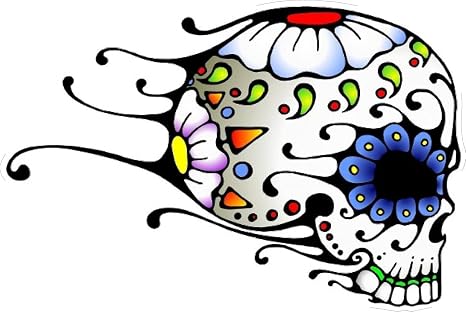 In Touch Day of The Dead Decal Rockabilly Rock Vintage Sugar Skull Sticker #15 - sugar skull ornament