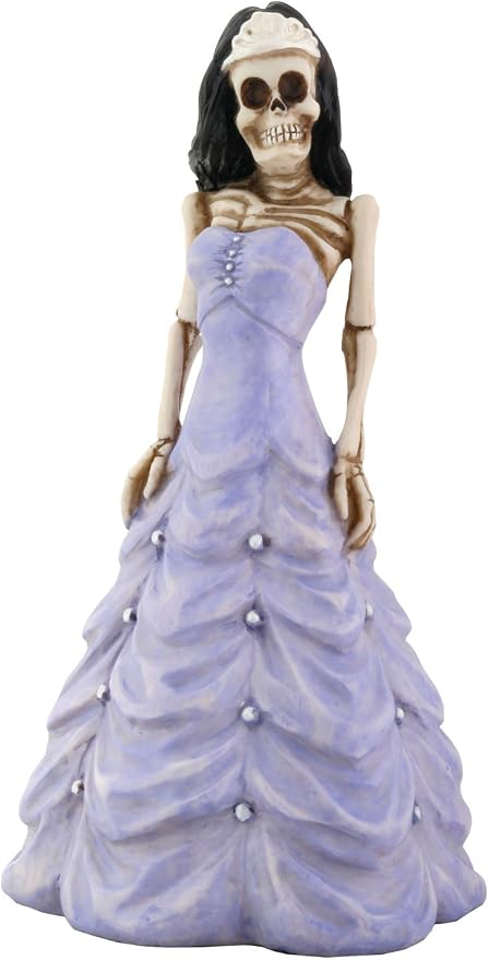 YTC Skeleton Quinceañera in Purple Figurine - skull figurine