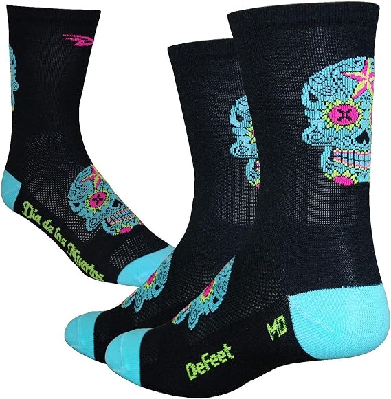 Defeet - Aireator 5" - D-Logo - Cycling, Running, Everyday Socks - sugar skull costume