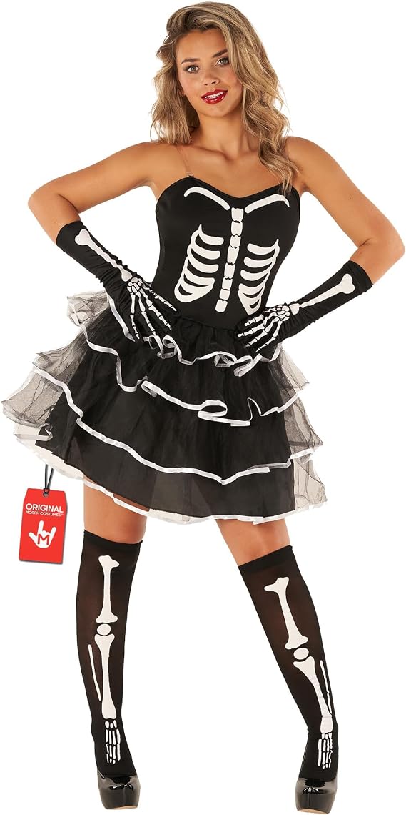 fun shack, Skeleton Costume Women, Halloween Costumes for Women - sugar skull dress