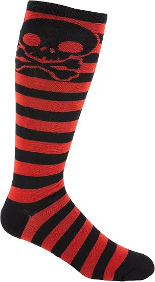MOXY Socks Skater Skull Knee-High Striped Deadlift Socks - sugar skull costume