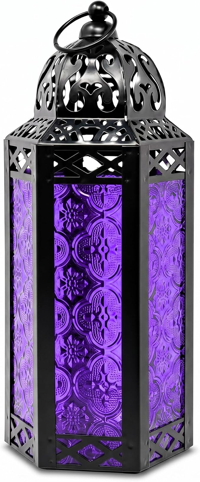 Vela Lanterns Decorative Indoor Moroccan Candle Holder, Purple, M