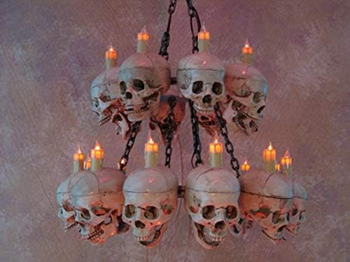 Two Tiered Skull Chandelier with 20 Skulls