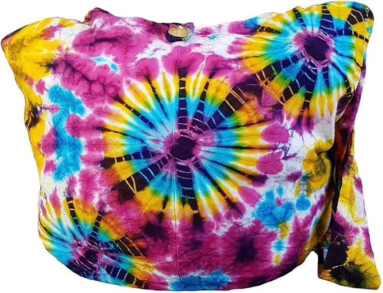 BTP! Tie Dye Sling Crossbody Shoulder Bag Purse Hippie Hobo Cotton Bohemian Colorful Firework - sugar skull handbags for sale