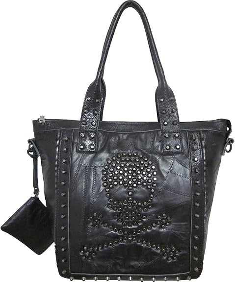 Amerileather QMetal Crossbones (Black) - sugar skull handbags for sale