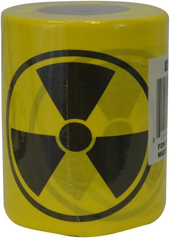 Fairly Odd Novelties Toxic Nuclear Novelty Toilet Paper, Yellow - skull toilet paper