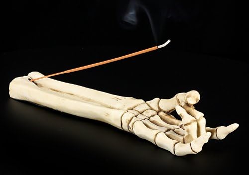 Pacific Giftware 9 1/2" Long Devil Horn Skeleton Incense Burner - skull incense burner