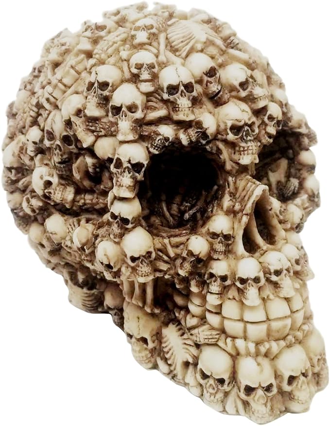 ATL Ebros Ossuary Ghost Whisper Lost Souls Skull Statue Skeleton Graveyard of Craniums Figurine Sculpture 5.5" Long - skull figurine
