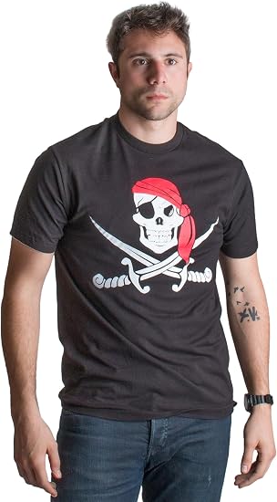 Jolly Roger Pirate Flag | Skull & Crossbones Caribbean Cruise Costume Unisex T-Shirt - skull tshirt