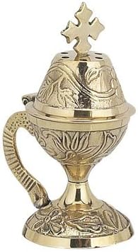 Christian Byzantine Orthodox Greek Censer Incense Burner Liturgy (8599b) - skull incense burner