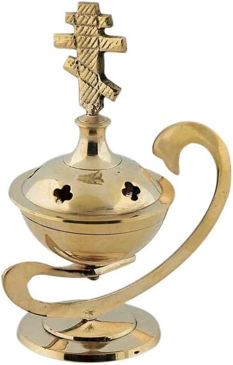 Christian Byzantine Orthodox Greek Censer Incense Burner Liturgy (7761-b) - skull incense burner
