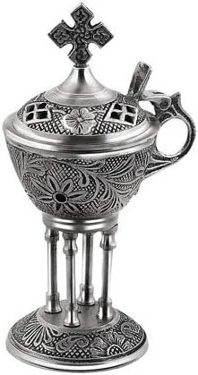 Christian Byzantine Orthodox Greek Censer Incense Burner Liturgy (4888-n) - skull incense burner