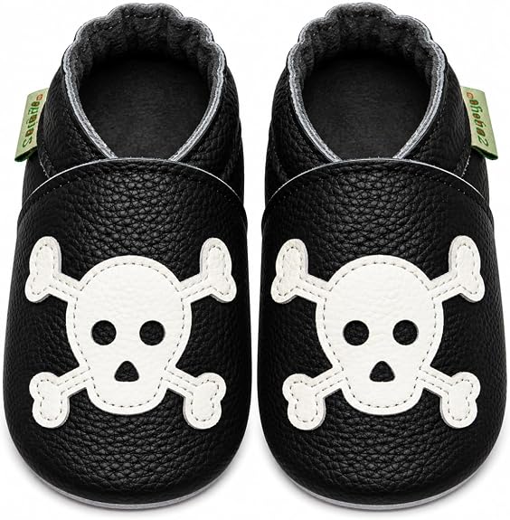 SAYOYO Baby Leather Moccasins Soft Sole Infant First Walker Shoes - sugar skull boots