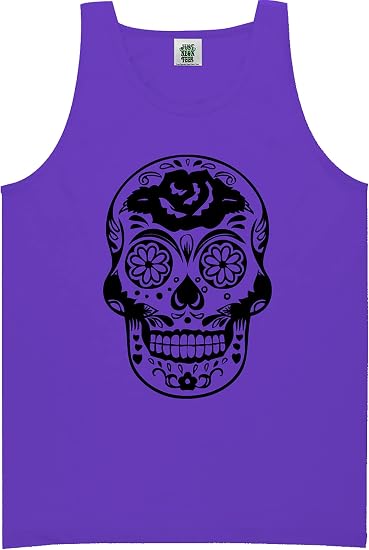 Sugar Skull Bright Neon Tank Top - 6 Bright Colors - skull tank tops