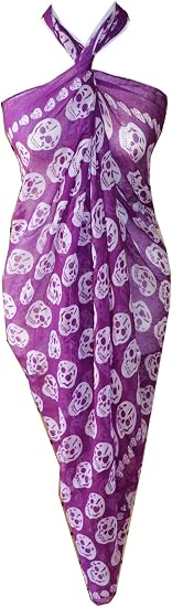 Skull Spider Dino Pareo Scarf Swimsuite Cover up - skull swimsuit
