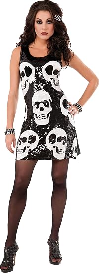 Forum Novelties Women's Sequin Skull Dress - sugar skull dress