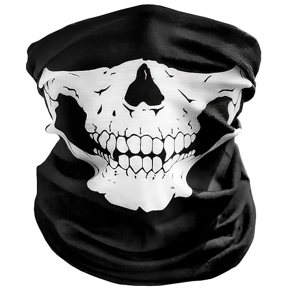 Tesorrio Skull Balaclava & Ghost Mask – Breathable Motorcycle Balaclava & Scary Halloween Mask – Cool Motorcycle Face Masks for Men - sugar skull costume