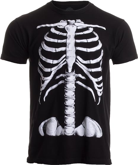 Skeleton Rib Cage | Jumbo Print Novelty Halloween Costume Unisex T-Shirt-Adult - skull tshirt