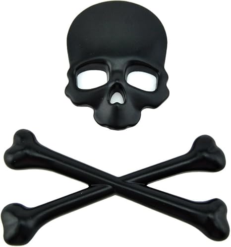 Metal 3D Skull Crossbones Emblem Badge Decal Sticker - skull sticker
