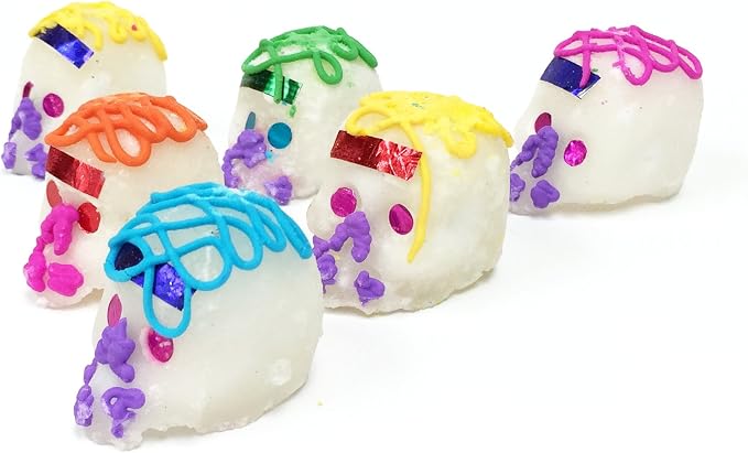 Small Sugar Skulls for Day of The Dead Decorations (Pack of 6) - skull figurine