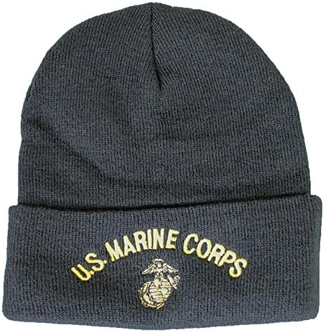 EAGLE CREST USMC Knit Cap (Watch Cap) Black - skull watch