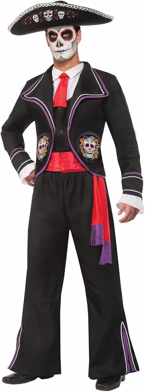 Forum Novelties Men's Day Of Dead Mariachi Macabre Costume - sugar skull dress