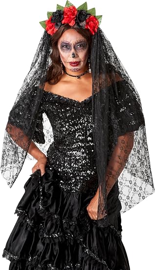 Forum Day of The Dead Veil - sugar skull dress