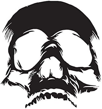 Skull Bones Skeleton - Vinyl Decal Sticker - 5.75" x 6.25" - Black - skull sticker