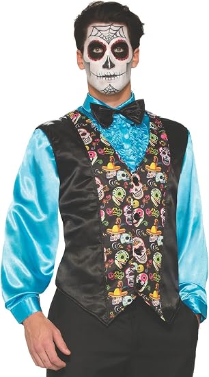 Forum Novelties - Day Of The Dead-Vest Costume - sugar skull costume