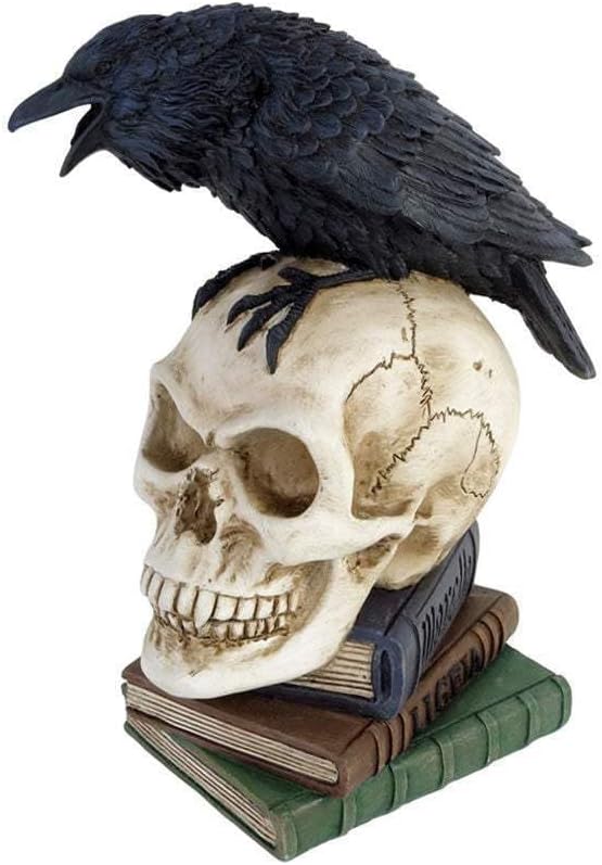 Alchemy Poe's Raven - skull figurine