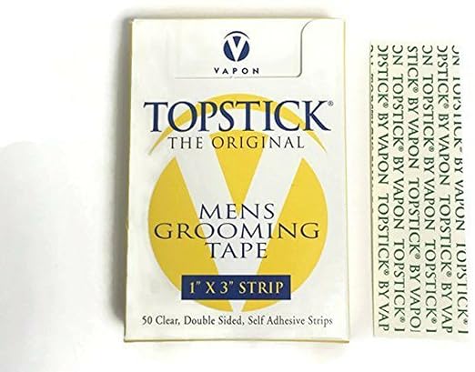 Vapon Topstick 1" X 3" Straight Strips, T150, 50 Pieces for Hairpieces and Wigs - skull sticker