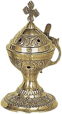 Christian Byzantine Orthodox Greek Censer Incense Burner Liturgy (4886b) - skull incense burner