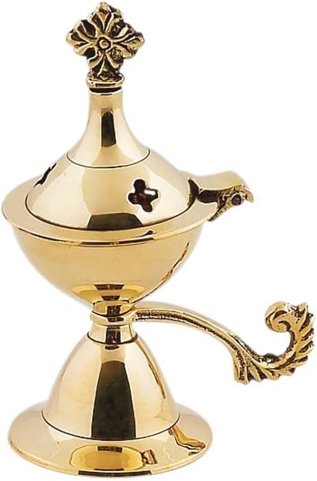 Christian Byzantine Orthodox Greek Censer Incense Burner Liturgy (7707b) - skull incense burner