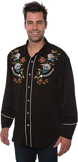 Benny's Day of The Dead Western Shirt - skull tshirt