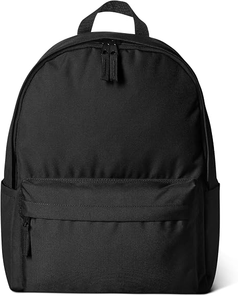 Amazon Basics Backpack for School, Travel, Study with Padded Adjustable Shoulder Straps, Spacious Compartment, Water Bottle Pockets, Durable Classic Design, Black - skull backpack