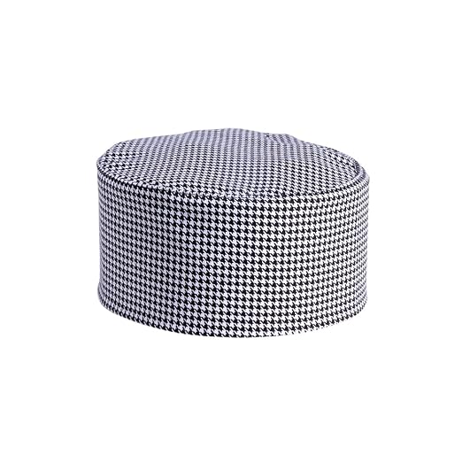 Mercer Culinary M60075HT Hounds Tooth Skull Cap with No Mesh - skull jacket